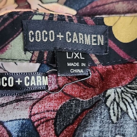 Coco + Carmen NWT v-neck deep floral swim cover up/ mini dress, L/XL - Picture 7 of 13